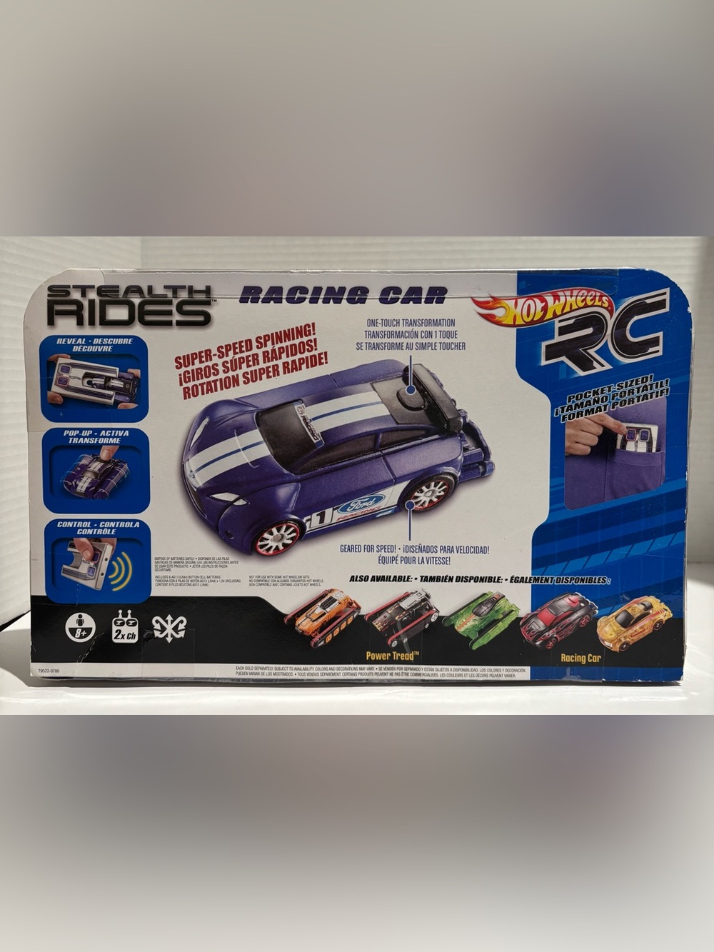 Hot Wheels RC Stealth Rides Blue Racing Car with Launcher - Picture 3 of 3